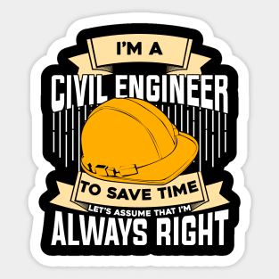 Funny Engineering Civil Engineer Gift Sticker